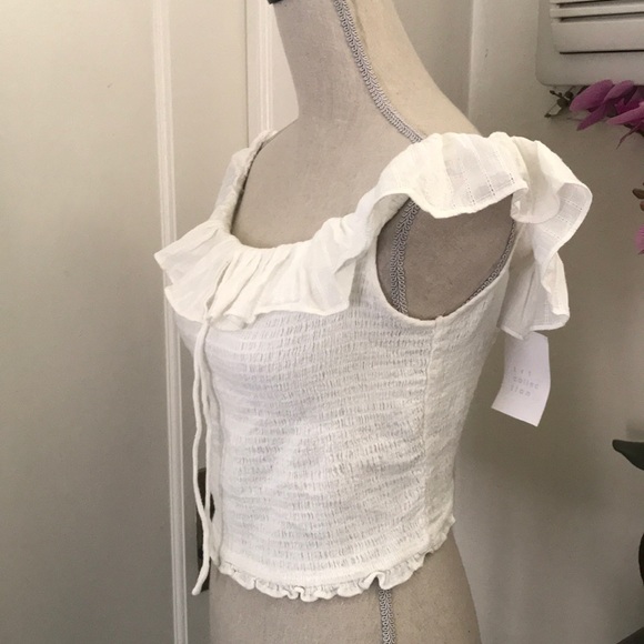 Zara summer stretch off the shoulder white top - Picture 2 of 6
